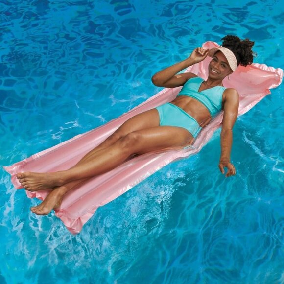 Bluescape Pink & Green Tropical Inflatable Swim Tube Pool Float Bundle! NEW! - Picture 2 of 9